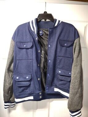 Men's Medium Route 66 Baseball Bomber Varsity Jacket